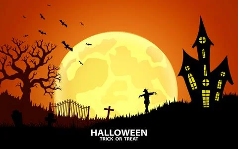 Happy Halloween frame background. Vector illustration. Stock Illustration
