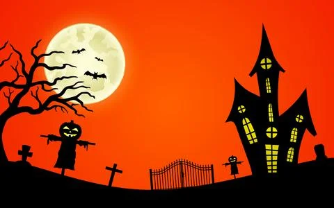 Happy Halloween frame background. Vector illustration. Stock Illustration