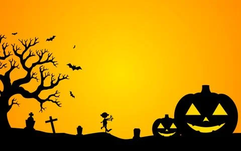 Happy Halloween frame background. Vector illustration. Stock Illustration