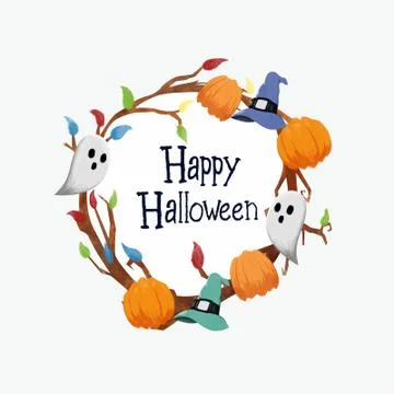 Happy Halloween frame vector. Stock Illustration