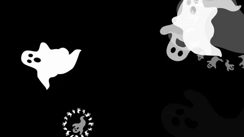 Happy Halloween (ghost)- 4K, loop, alpha channels included Stock Footage 94723891