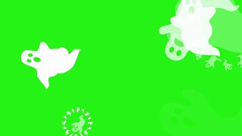 Happy Halloween (ghost) - 4K, loop, green screen Stock Footage 94723899
