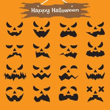 Happy Halloween - Ghost Expressions イラスト素材