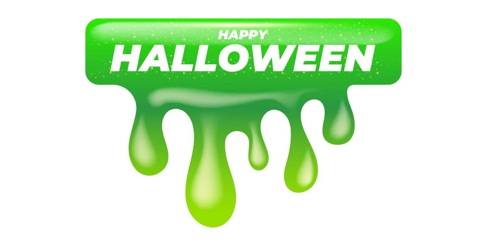 Happy Halloween green web button vector label. Isolated 3D glossy pill Halloween 스톡 일러스트