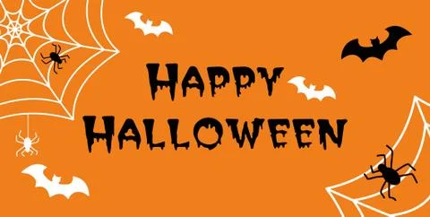 Happy Halloween hand drawn doodle lettering label art banner poster template Stock-Illustration