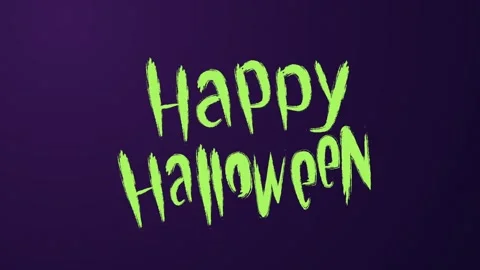 Happy Halloween Handwritten Brush Script Animation on Purple and Green Screen Vidéo 346807207