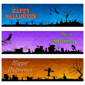 Happy Halloween Header Stock Illustration