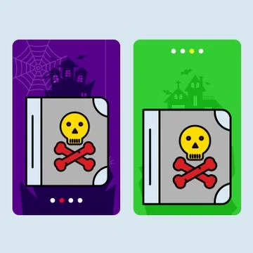 Happy Halloween invitation design with devil book vector イラスト素材