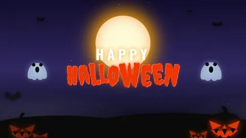 Happy Halloween Loop Motion Graphic Background Stock Footage 346366569