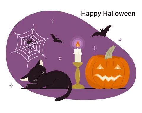 Happy Halloween. Postcard design Stock Illustration