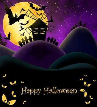 Happy Halloween Postcard Stock Illustration