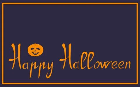 Happy Halloween. Pumpkin and text. Copy space. Vector illustration Stock Illustration