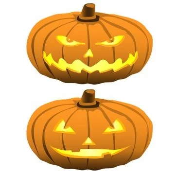 Happy Halloween pumpkin heads-vector illustration Stock Illustration