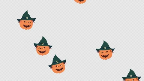 Happy Halloween pumpkin loop animation Halloween concept element with alpha.. Stock Footage 281077608