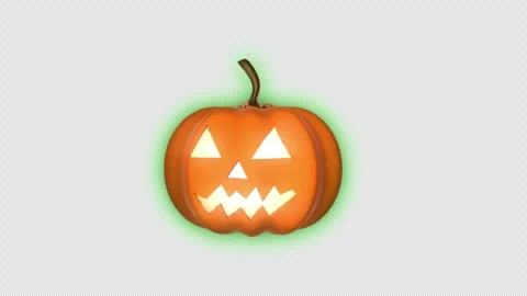 Happy Halloween pumpkin loop animation Halloween concept element with alpha.. Stock Footage 281077711