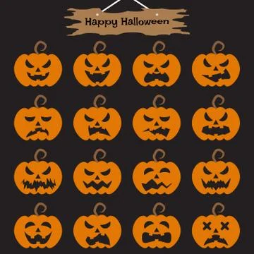 Happy Halloween - Pumpkins Stock Illustration