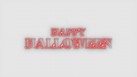 Happy Halloween Red Neon Text Flickering Loop Animation Video stock 341781676