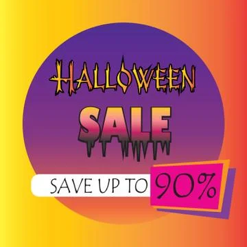 Happy Halloween Sale banner vector promotion Stock Illustration