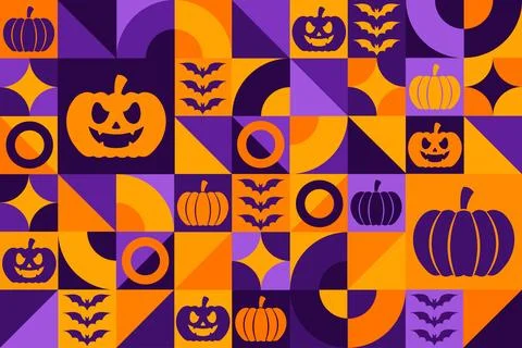 Happy Halloween. Seamless geometric pattern. Template for background, banner Stock Illustration