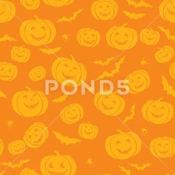 Happy Halloween seamless pattern. Holiday party background with Stock Illustration