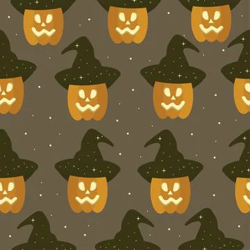 Happy Halloween seamless pattern with pumpkin 스톡 일러스트