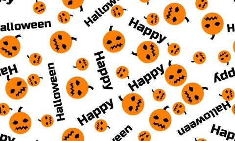 Happy halloween seamless pattern with transparent background Stock Illustration