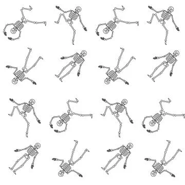 Happy Halloween skeleton seamless pattern Stock Illustration