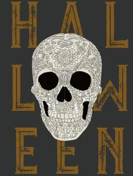 Happy Halloween Skull vector. Stock Illustration
