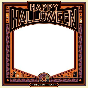 Happy Halloween square frame have blank space. Stock-Illustration