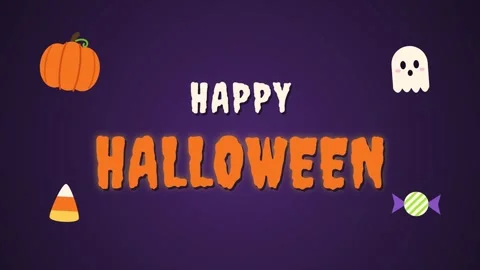 Happy Halloween text animation with bouncing letters Vidéo 347895554
