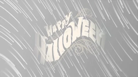 Happy Halloween text animation over rain and spider web background Stock Footage 329127543