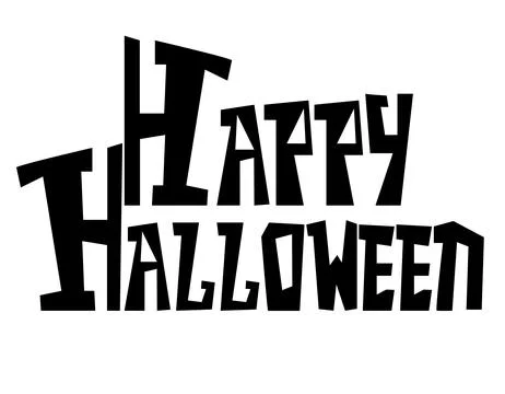Happy Halloween Text Banner, Vector Stock Illustration