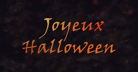 Happy Halloween text dissolving into dust to left Stock Footage 68639454