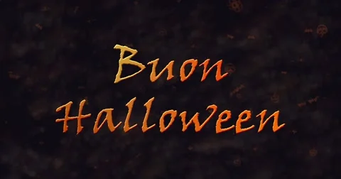 Happy Halloween text dissolving into dust to left Stock Footage 68642340