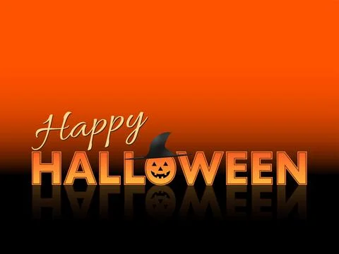 Happy Halloween text with jack olantern with orange and black background - Il Stock Illustration