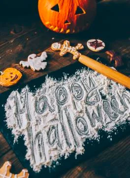 Happy Halloween Text Stock Photos