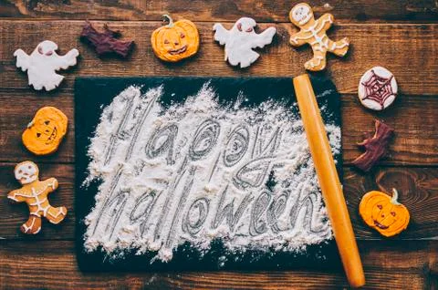Happy Halloween Text Stock Photos