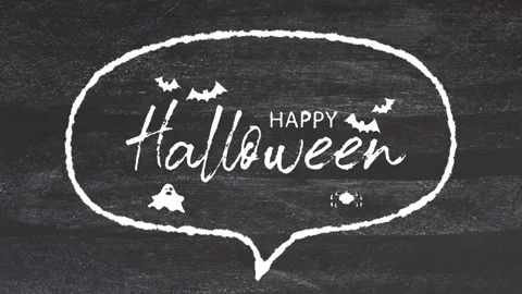 Happy Halloween text write on chalkboard animation cinematic title Stock Footage 280915105