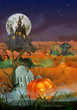 Happy Halloween vector background Stock Illustration