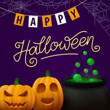 Happy Halloween vector background Stock Illustration