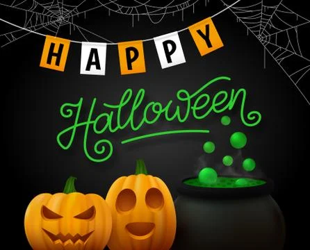Happy Halloween vector background Stock Illustration