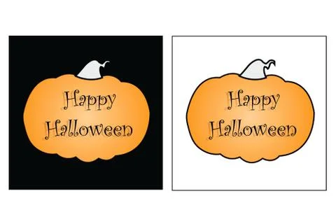 Happy Halloween vector card - orange pumpkin illustration Stock Illustration