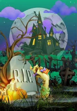 Happy Halloween, vector invitation Stock Illustration