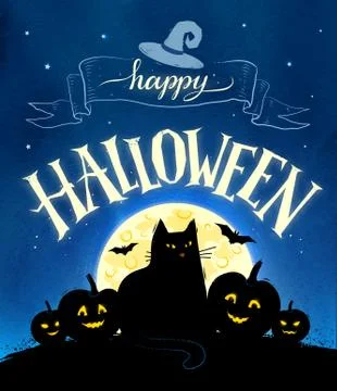 Happy Halloween vector postcard Stock Illustration