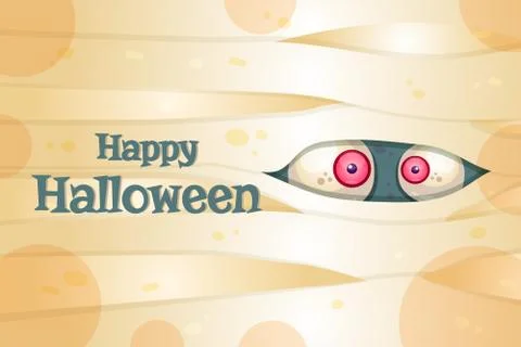 Happy Halloween vector postcard template Stock Illustration