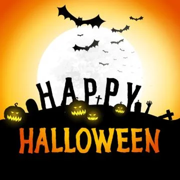 Happy halloween vector poster, background, halloween party festive banner Ilustración de archivo