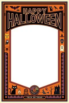Happy Halloween vertical frame have blank space. Illustrazione stock