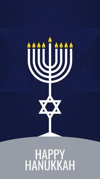 Happy hanukkah flat design portrait orientation stock vector Stock Illustration