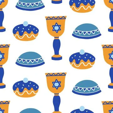 Happy Hanukkah seamless pattern Stock Illustration