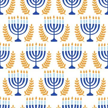 Happy Hanukkah seamless pattern Stock Illustration